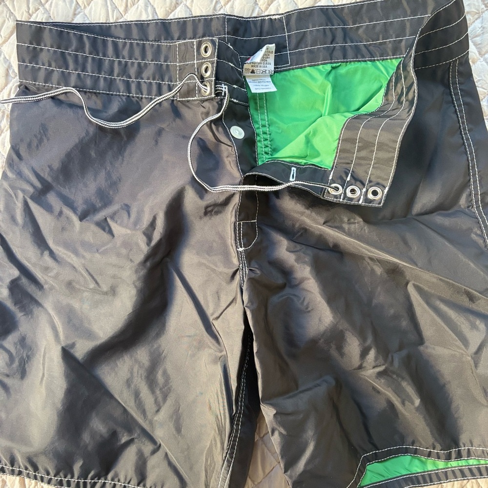 Birdies Black and Green Board Shorts